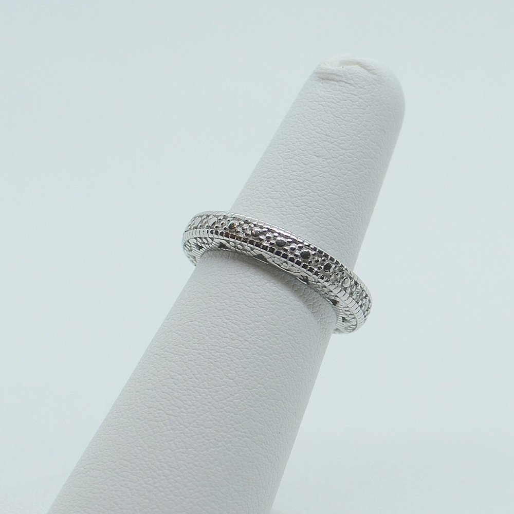 Antique Style .925 Sterling Silver Band Ring - Picture 2 of 4